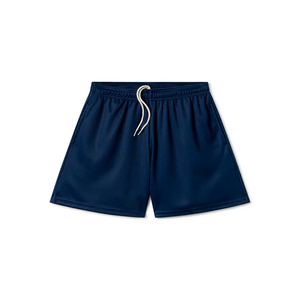 Shorts pour homme bleu marine à séchage rapide avec cordon de serrage, couleur unie, décontracté, taille mi-haute, en tissu polyester - Product Image 1