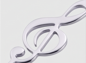 Cuillères à cocktail musicales en acier inoxydable, finition miroir argenté, manche en forme de clé de musique, pour fêtes, hôtels et cafés - Product Image 2