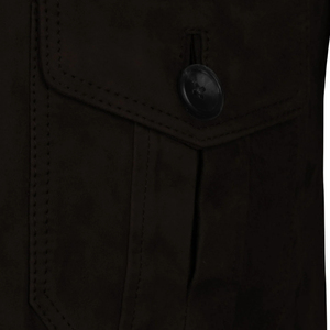 Veste safari marron en cuir pour homme, coupe ajustée, col rabattu, quatre poches, simple boutonnage - Product Image 6