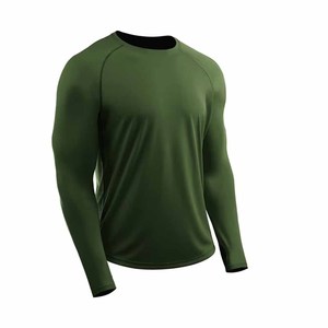 T-shirt à manches longues pour homme, col rond, uni, décontracté, en coton, logo personnalisé - Product Image 2