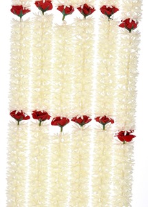 Guirlande de fleurs artificielles faites à la main de jasmin et de tubéreuse Rajnigandha pour mariages indiens, Diwali, Nikah, Pardha, décoration de toile de fond - Product Image 3
