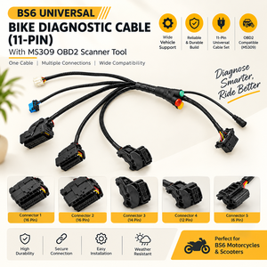 สายรัดเบาะรถยนต์ Tata Vista, Manza, Zest Bolt, Tiago, Tigor, Nexon, สำหรับรถยนต์ดีเซลและเบนซิน สีดำ 12V พร้อมพอร์ต USB สำหรับเชื่อมต่อ อ่านข้อมูล ลบข้อมูล ABS - Product Image 4