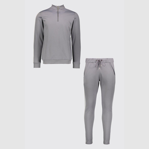 Ensemble de jogging pour homme en velours de luxe, décontracté, uni, délavé à l'acide, avec polaire d'hiver respirante et pantalon à cordon de serrage doux - Product Image 4