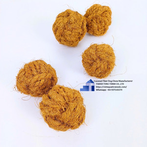 Coconut Fiber Dog Chew Round Natural Eco-Friendly Pet <b>Toy</b> for Dogs - Product Image 5