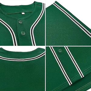 Hot Selling Classic Men's Softball\Baseball Button Down Mesh Solid 100%Polyester Customizable Crew Neck Plus Size Team Jersey - Product Image 6