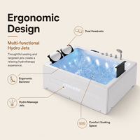 Ploutara Maßgefertigte Quadratische/Rechteckige Moderne Outdoor-Whirlpool-Badewanne Ergonomische Sitze Doppelte Kopfstützen Hydromassage-Düsen Smart