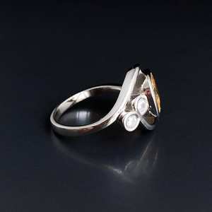 Anillo de Plata de Ley con Citrino Amarillo Vitality, Piedra de Nacimiento de Noviembre, Regalo de 13.º Aniversario de Bodas para Mujer - Product Image 3