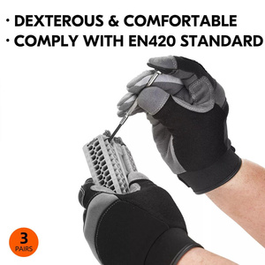 ถุงมือหนังสังเคราะห์ Amara แบบกลไก สำหรับงานหนัก ป้องกันอันตราย ทนทาน รับแรงกระแทก  รับทำโลโก้ ดีไซน์ใหม่ - Product Image 4