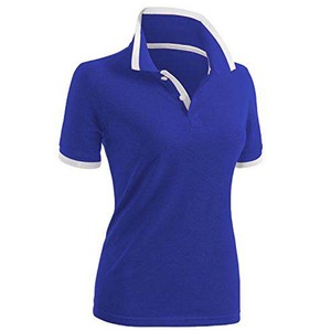 Polo personnalisé en coton 100% pour femme, tricoté, uni, manches courtes, broderie, nouveau design, polo de golf. - Product Image 5