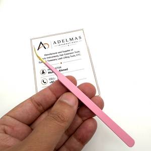 Pince à épiler professionnelle longue et courbée pour extensions, en acier inoxydable rose doré, prise en main solide, résistante à la transpiration, pointe lisse, service OEM - Product Image 4