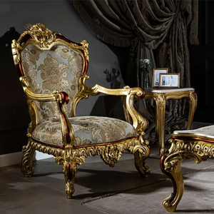 ชุดโซฟาห้องนั่งเล่นดีไซน์ฝรั่งเศสทรงสี่เหลี่ยม ทำจากไม้มะฮอกกานีเนื้อแข็ง แกะสลักด้วยมือ หุ้มเบาะอย่างหรูหรา เฟอร์นิเจอร์คุณภาพสูง ผลิตในอินโดนีเซีย - Product Image 4