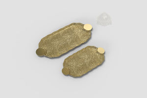 Bandeja de Servicio de Acero Inoxidable Chapada en Oro, Personalizada, Pulida, de Lujo, Tradicional India, Diseño Estadounidense, Plato Decorativo - Product Image 4