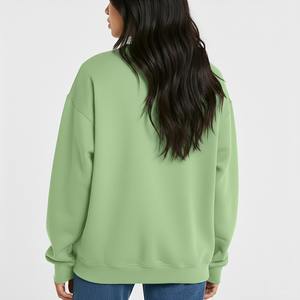 Sweat-shirt polaire surdimensionné pour femme, personnalisé, écologique, respirant, en coton éponge épais, avec logo imprimé numériquement sur le devant - Product Image 4