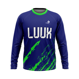 Chemises à manches longues à col rond pour hommes, personnalisées, 100% polyester, respirantes, antibactériennes, coupe classique, pour la salle de sport et le yoga en plein air - Product Image 1