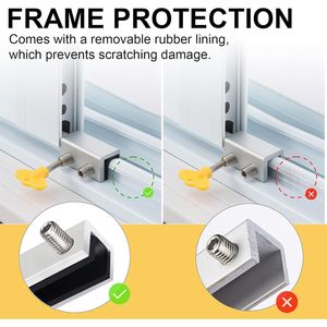 12 Set di Serrature di Sicurezza a Chiave per Finestre, Regolabili Verticalmente e Orizzontalmente, per Finestre e Porte Scorrevoli - Product Image 3