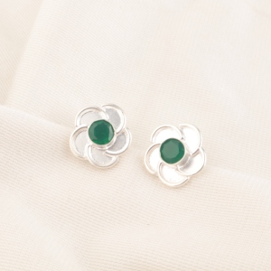 New Arrival 2026 Forest Heart <b>Green</b> Onyx Gemstone <b>Earring</b> 925 Sterling Silver Coated Jewellery For Women And Girls Wear - Product Image 1