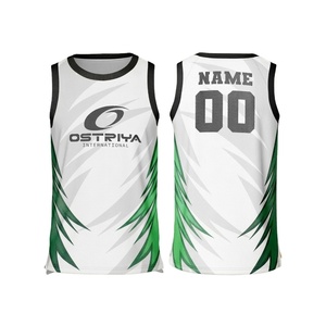 Custom Logo Basketball Jersey Heat-Transfer Printed 100% <b>Polyester</b> Breathable Fabric Crew-Neck Sleeveless Front Anti-Bacterial - Product Image 1