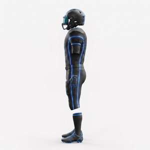 Conjunto de Uniforme de Fútbol Americano Negro para Hombre, Número 98 Sublimado, Jersey con Cuello en V y Pantalones, Ropa Deportiva Transpirable - Product Image 3