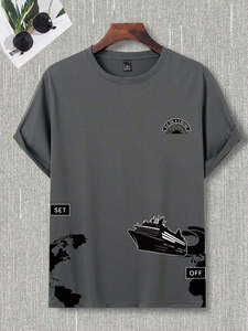 Camiseta Casual sin Mangas para Hombre, Estampada, Estilo Vintage, de Franela Ecológica, 100% Algodón, Transpirable, para Verano, en Beige, Blanco y Azul Marino - Product Image 2