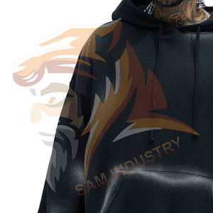 Sweat-shirts à capuche personnalisés avec logo, en polyester/coton, double couche, pull basique uni, sweat-shirt oversize - Product Image 5