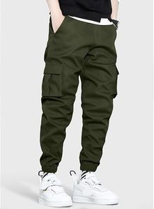 Men's Casual Canvas <b>Cargo</b> <b>Pants</b> Tapered Joggers <b>Elastic</b> <b>Waist</b> | Hiking Eco-friendly Multi-Pocket Utility Windproof Breathable - Product Image 2