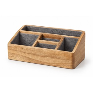 Organisateur de bureau en bois doublé de feutre Aqdus Saleem |   Design abstrait industriel artisanal |   Vente en gros - Product Image 1