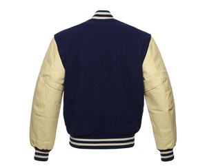 Vestes en cuir de style varsity et baseball pour hommes, avec logo personnalisé imprimé, en laine, coupe longue, 2024 - Product Image 3