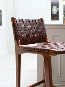 เก้าอี้บาร์ดีไซน์ทันสมัย คุณภาพดี ทำจากไม้สักธรรมชาติ พร้อมเบาะรองนั่ง เหมาะสำหรับบีชคลับ คาเฟ่ โรงแรม และลานบ้าน - Product Image 2