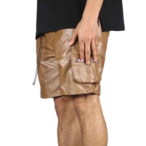 Shorts cargo classiques pour hommes en cuir véritable de qualité supérieure, épais, imperméables et respirants - Product Image 3