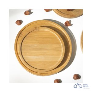[MÁS VENDIDO] Juego de Posavasos Ecológicos de Bambú, Posavasos Redondos con Borde Elevado, Protector de Tazas y Vasos para Mesa de Centro, Ideal para Viajes - Product Image 1