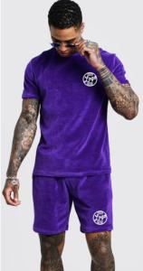 Ensemble t-shirt et short en velours de haute qualité pour homme, vêtements de sport, survêtement d'été, vente en gros, collection 2020 - Product Image 4