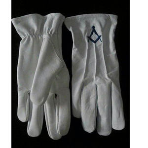 Guantes Masónicos de Algodón Blanco para Maestro Masón, Bordados a Mano con Compás y Escuadra Dorados, con Logotipo, Juego Completo, Guantes de Alta Calidad 2025 - Product Image 2