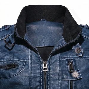 แจ็คเก็ตหนังแท้สำหรับขี่มอเตอร์ไซค์คุณภาพดีที่สุดสำหรับผู้ชาย รุ่นใหม่ล่าสุดสำหรับฤดูหนาว พร้อมแผ่นป้องกันที่ถอดออกได้ สามารถสั่งทำได้ - Product Image 4