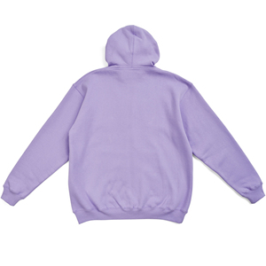 Sudadera con Capucha Unisex Morada con Cierre, 100% Algodón Felpa, Estilo Holgado Informal, Color Sólido, para Otoño - Product Image 3