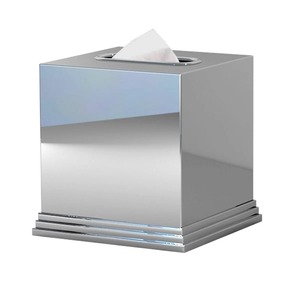Caja de pañuelos metálica moderna, diseño cuadrado independiente, ideal para el hogar, la oficina, el baño, encimera y como soporte decorativo. - Product Image 1