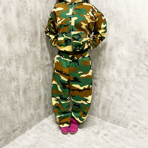 Fast Sampling Custom Sweat Suit Two Piece Hoodie Set High Quality Camouflage Zip Hoodie and Sweatpants Set Tech Fleece <b>Tracksuit</b> - Product Image 2