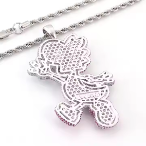 Custom Iced Moissanite Hip Hop Pendant <b>Charm</b> <b>Silver</b> Tone Cartoon Figure Jewelry for Men Anniversary Gift - Product Image 2