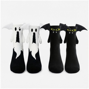 Halloween Crew <b>Socks</b> Ghost And Bat Design Cotton <b>Breathable</b> Casual <b>Socks</b> For Adults Autumn Season - Product Image 1