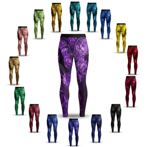 Leggings de compression personnalisés de qualité supérieure, imprimés sur mesure, extensibles, pour la course à pied, la gym, le yoga, pantalons ajustés de haute performance pour hommes - Product Image 1