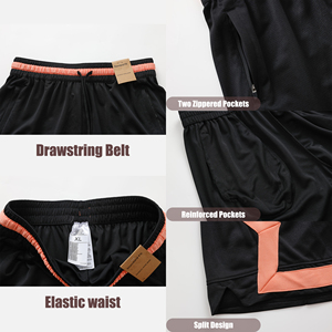 Shorts de sport pour hommes personnalisables avec logo, respirants en maille, anti-transpiration, style décontracté, pour la plage, le basketball, la gym et le jogging d'été, vente en gros - Product Image 3