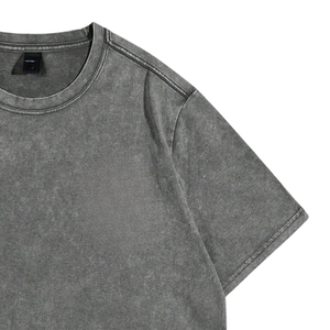 T-shirt graphique en jersey 100 % coton lavé, manches courtes, col rond, style vintage, imprimé au dos, streetwear, vente en gros, imprimé en vrac - Product Image 3