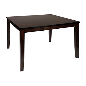 Table de salle à manger à hauteur de comptoir avec plateau extensible, finition cerisier, 1 pièce, en placage de bois de mangue, pratique et élégante - Product Image 3
