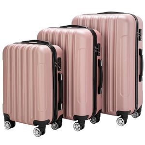 Ensemble de valises de voyage multifonctionnelles 3-en-1 grande capacité en or rose - Product Image 4