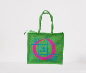 Bolsas de Yute Ecológicas al por Mayor con Logotipo Personalizado Impreso, Cierre de Cremallera Reutilizable, Asas de Cinta de Algodón, Bolsas de Compras, Bolsas de Playa - Product Image 1