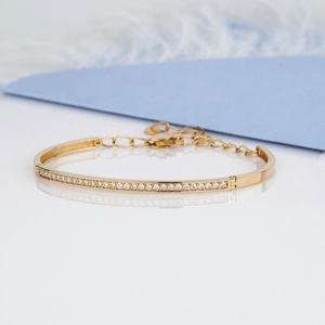 กำไลข้อมือแฟชั่น ได้รับการรับรองจาก IGI น้ำหนัก 0.43 กะรัต ทองคำขาว 14K กำไลแบบปรับได้ ดีไซน์โซ่แบบสเตชั่น ประดับเพชรทรงกลมจากแล็บ - Product Image 6