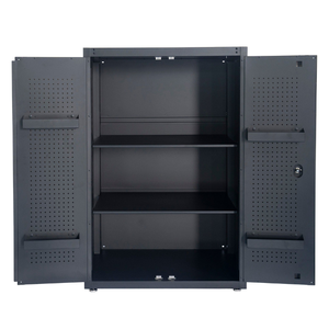 Matte Black Powder Coated Steel 2-<b>Drawer</b> Lockable <b>Tool</b> Cabinet OEM Durable 4-Year Warranty for Garage Workshop Storage - Product Image 4