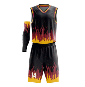 Uniforme de Baloncesto Sublimado Personalizado, Diseño Geométrico Amarillo y Morado, Cuello en V, Sin Mangas, Absorbe la Humedad, Ajuste Atlético, Unisex para Adultos - Product Image 3