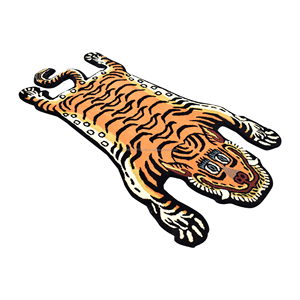 Hand Tufted Wool <b>Tibetan</b> <b>Tiger</b> Shape Animal <b>Rug</b>-Custom Low Pile Hallway Pattern Manufacturer India - Product Image 1