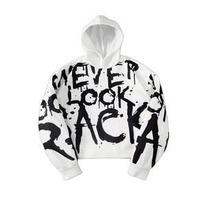 Sudadera con Capucha para Hombre, Estampado de Letras Graffiti, Sudadera con Capucha de Felpa de Algodón Grueso, Ropa Urbana Informal de Moda, Prendas OEM - Product Image 3