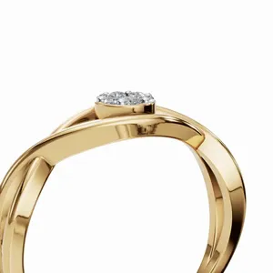 Anillo de Diamante Cultivado en Laboratorio Mystic Eye en Oro Amarillo de 18K, Corte Brillante Redondo, Juego de 7 Piezas para Exportación al por Mayor desde India - Product Image 2